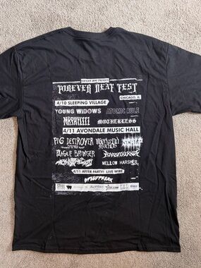 Forever Deaf Fest Black Graphic Band T-Shirt